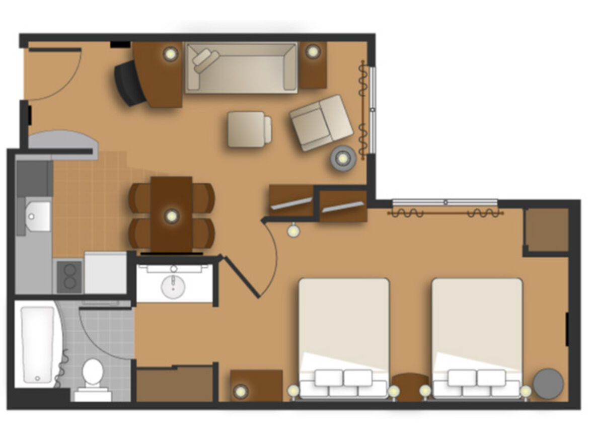 Grundriss - Suite mit 1 Schlafzimmer
